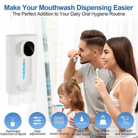 تصویر دستگاه دهانشویه گرین لاین با فنجان مغناطیسی green lion automatic mouthwash dispenser gnaumoutdiswh