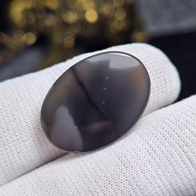 تصویر نگین سنگ طبیعی عقیق دودی معدنی خراسانی کد 33689 