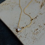 تصویر گردنبند استیل تک نگین 