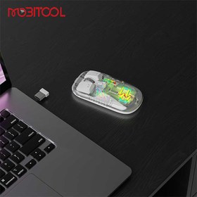 تصویر موس بلوتوث شفاف پرودو Porodo Transparent Mouse Dual Mode 