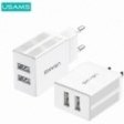 تصویر کلگی شارژ Usams US-CC090 2Port 2.1A 10.5W Usams US-CC090 2Port 2.1A 10.5W Wall Charger