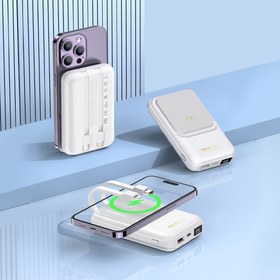 تصویر پاوربانک بی سیم مگنتی 10000 میلی آمپر رسی مدل RPB-W10 Recci 10000mAh Magnetic Wireless PowerBank RPB-W10