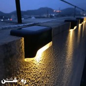 تصویر چراغ لب پله‌ای با پنل خورشیدی ( 