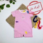تصویر ایراد دار _ رامپر نوزادی دخترانه آستین کوتاه طرح موش و سه گل یقه گرد دکمه ای صورتی رنگ - 6 تا 9 ماه - 6 تا 9 ماه | فروشگاه نام نیکو 