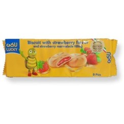 تصویر بیسکویت 132گرم مارمالاد توت فرنگی لاکی ویتانا 