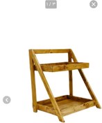 تصویر استند چوبی جا ادویه و پاسماوری دو طبقه 