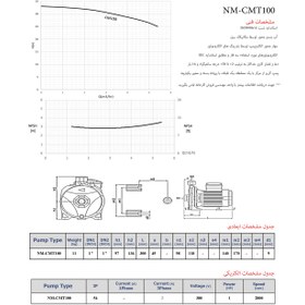 تصویر پمپ آب خانگی CMT100 نوید موتور 1 اسب بخار 