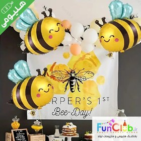 تصویر بادکنک هلیومی فویلی سایز بزرگ طرح زنبور 