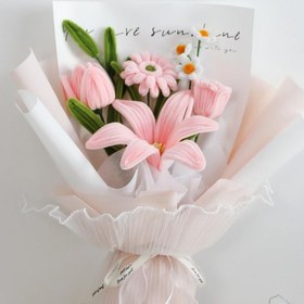 تصویر دسته گل لیلیوم صورتی 