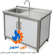 تصویر سینک ظرفشویی تک لگنه کابینت دار 