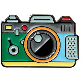 تصویر گل سینه فلزی دوربین عکاسی 