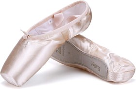 تصویر کفش رقص کفش باله صورتی WENDYWU کفش باله صورتی با کفش محافظ پا برای زنان دخترانه WENDYWU Professional Ballet Pointe Shoe for Kids Girl and Ladies Pink PU Soled Ballet Pointe Dance Shoes with Toe Pads