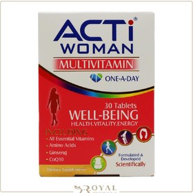 تصویر قرص مولتی ویتامین اکتی وومن ۳۰ عددی 
