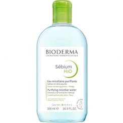 تصویر میسلار واتر پوست چرب و مختلط H2O حجم 500 میل (اورجینال) 