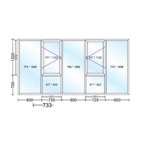 تصویر پنجره دوجداره upvc طرح 3 تک حالته 