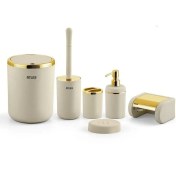 تصویر ست سرویس بهداشتی اطلس ATLAS 6 تکه مدل الیت وانیلی طلایی کد 394 