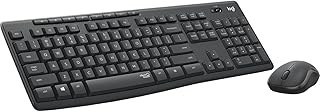 تصویر Logitech MK295 Silent Wireless Mouse & Keyboard Combo با فناوری SilentTouch ، NUMPAD کامل ، ردیابی نوری پیشرفته ، بی سیم بدون تاخیر ، 90 ٪ نویز کمتر ، صفحه کلید - گرافیت Logitech MK295 Silent Wireless Mouse &amp; Keyboard Combo with SilentTouch Technology, Full Numpad, Advanced Optical Tracking, Lag-Free Wireless, 90% Less Noise, EN Keyboard - Graphite