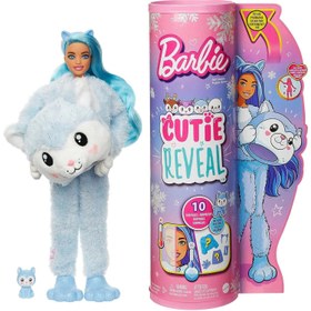 تصویر عروسک باربی مدل کتی ریویل با تم زمستانی - هاسکی برند barbie Barbie Cutie Reveal Doll Winter Sparkle - Husky