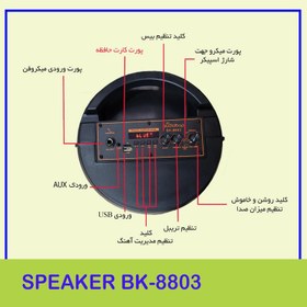 تصویر اسپیکر بلوتوثی اودیوبوپ مدل BK-8803 