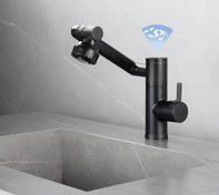 تصویر شیر روشویی 2 حالته 360 درجه تلسکوپی نمایشگردار - استیل Multi-mode 360 ​​degree telescopic faucet with screen - Haisheng brand