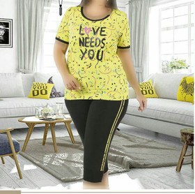 تصویر تی شرت شلوارک سایز بزرگ زنانه ترک - 7460 Miss Tiko 