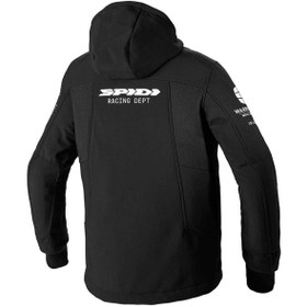 تصویر کاپشن موتورسوار زرد مردانه موتور ژاکت نساجی Hoodie Armor Evo سیاه اسپیدی Spidi 