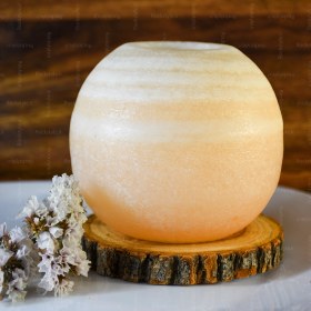 تصویر شمعدان سنگ نمک گوی 