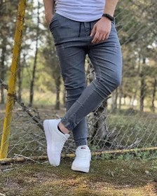 تصویر شلوار اسلش جین طوسی - 3 Men's Gray Denim Slash Pants