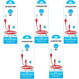 تصویر کابل تبدیل USB به لایتنینگ کینگستار مدل k65 i طول 1.2 متر بسته 5 عددی 