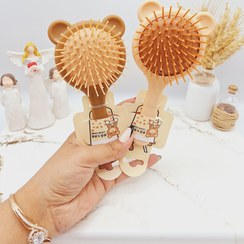 تصویر ست شانه و برس آینه دار نوزادی طرح خرسی 