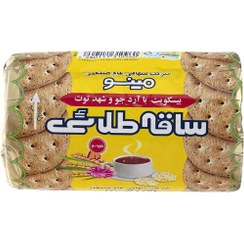 تصویر بیسکویت ساقه طلایی مینو با آرد جو و شهد توت ۱۹۰ گرم 