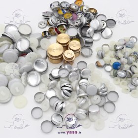 تصویر پک 4 سایز دکمه پولکی پرسی به همراه 4 قالب 