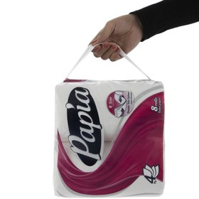 تصویر دستمال توالت پاپیا مدل پروانه دو بسته 8 عددی 