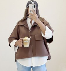 تصویر پانچ پرنا زنانه | پانچ کتان کجراه شیک و پاییزی با فرم آزاد | مزون ملون 