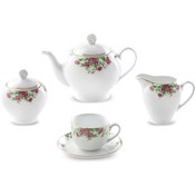 تصویر سرویس چینی زرین 6 نفره چای خوری بیدگل (17 پارچه) Zarin Iran ItaliaF Bidgol 17 Pieces Porcelain Tea Set