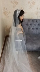 تصویر تور سر عروس،تور عروس، تور عروس عربی،تورسر پرکار،اکسسوری عروس - ۱متر 