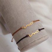 تصویر دستبند طلا مدل صبر ظریف 