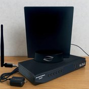 تصویر گیرنده دیجیتال ProVision PRO20‑PLUS + آنتن رومیزی + دانگل Wi‑Fi 