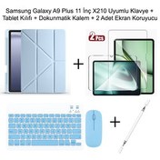تصویر کاور تبلت قاب سامسونگ گلکسی A9 پلاس 11 اینچی با پایه قلم لمسی صفحه کلید و ماوس Yesnıce 