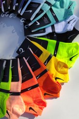 تصویر جوراب مچی نایک وآدیداس زنانه ومردانه نخ پنبه کد ۱۷۷ - مشکی نایک 177