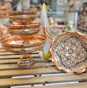 تصویر ست پذیرایی مسی الماس تراش نقره کوبی ست پذیرایی مسی الماس تراش نقره کوبی