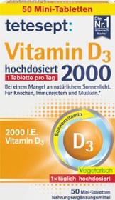 تصویر قرص ویتامین D3 2000 ,تتسپت ۵۰ عدد tetesept Vitamin D3 2000 I.E Tabletten 50 St, 15,3 g