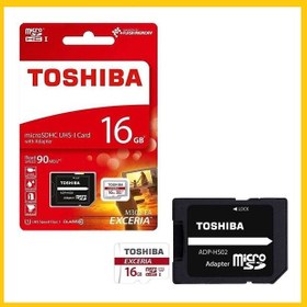 تصویر رم میکرو اس دی 16 گیگابایت توشیبا مدل M302-EA EXCERIA 90MB.s TOSHIBA MICROSDHC CARD 16GB EXCERIA M302-EA 90MB.s