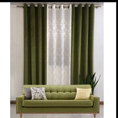 تصویر پک 3 تیکه مخمل کالیفرنیا سبز زیتونی و کرپ محو ابری 