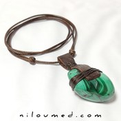 تصویر گردنبند مالاکیت اصل کنگو ضد چشم زخم قوی کد 0049 