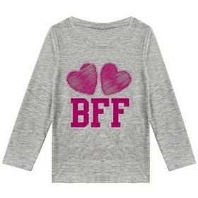 تصویر تیشرت آستین بلند دخترانه طرح BFF کد F72 