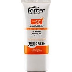 تصویر کرم ضد آفتاب رنگی ضد چروک و پیری پوست فاربن با +SPF50 -