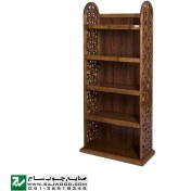 تصویر قفسه کتاب دستساز صنایع چوب ساج مدل 632 