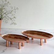 تصویر دیس بیضی دوران پایه دار تمام مسی 