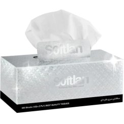 تصویر دستمال کاغذی 150 برگ دو لایه سافتلن مدل Silver 